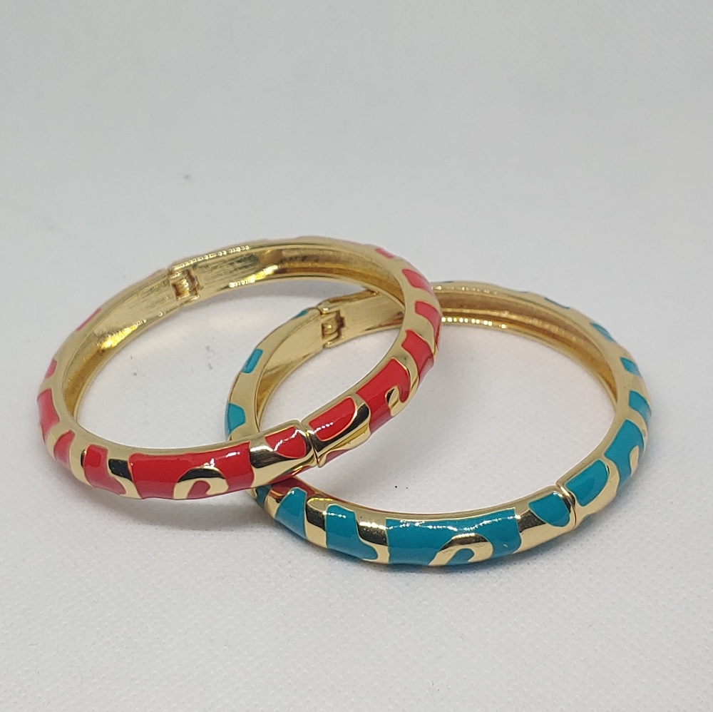 Bracelet set-Gold/Orange & Gold/Teal